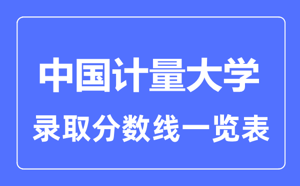 2023年高考多少分能上中国计量大学？附各省录取分数线