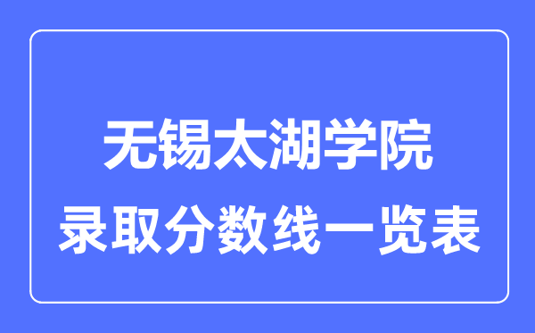 2023年高考多少分能上无锡太湖学院？附各省录取分数线