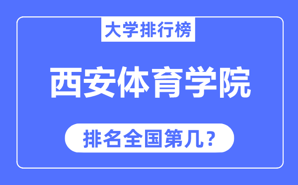 西安体育学院排名全国第几,2023年最新全国排名多少？