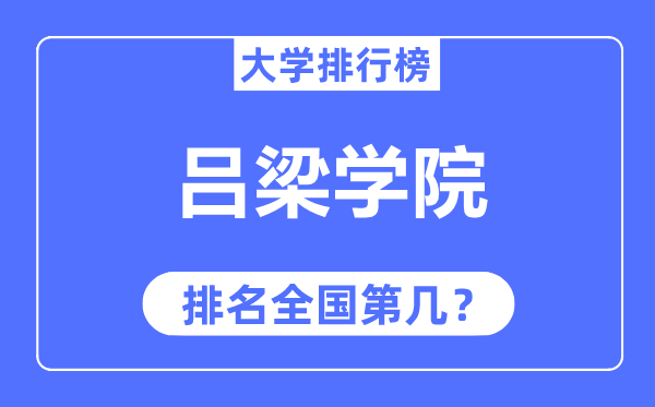 吕梁学院排名全国第几,2023年最新全国排名多少？