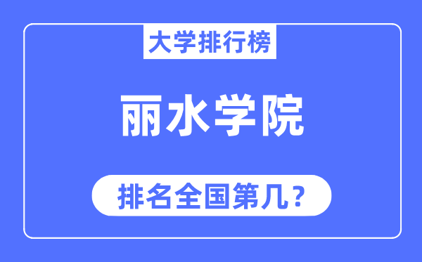 丽水学院排名全国第几,2023年最新全国排名多少