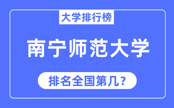 2023年南宁师范大学排名,最新全国排名第几