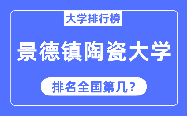 2023年景德镇陶瓷大学排名,最新全国排名第几