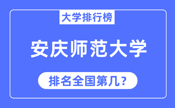 2023年安庆师范大学排名,最新全国排名第几