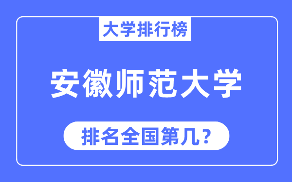 2023年安徽师范大学排名,最新全国排名第几