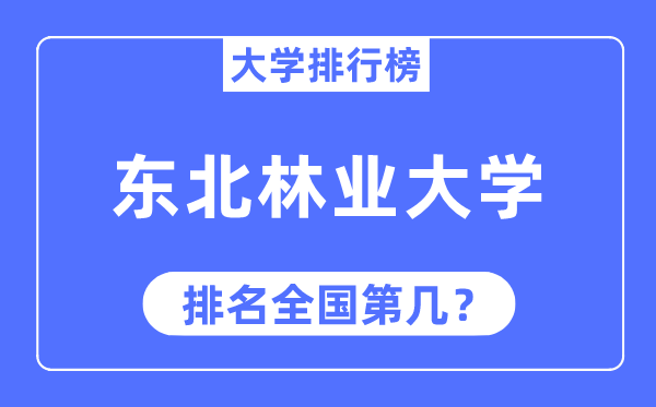 2023年东北林业大学排名,最新全国排名第几