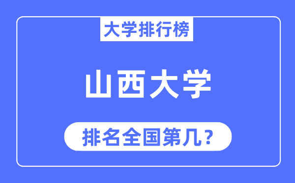 2023年山西大学排名,最新全国排名第几