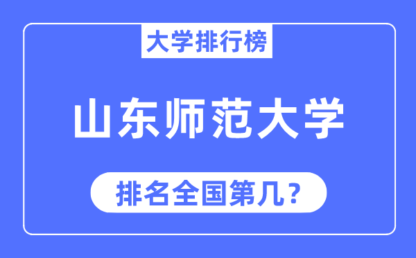 2023年山东师范大学排名,最新全国排名第几