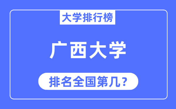 2023年广西大学排名,最新全国排名第几