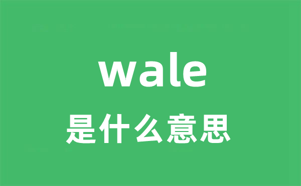 wale是什么意思