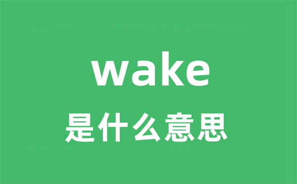 wake是什么意思