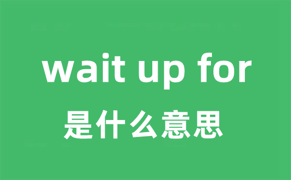 wait up for是什么意思