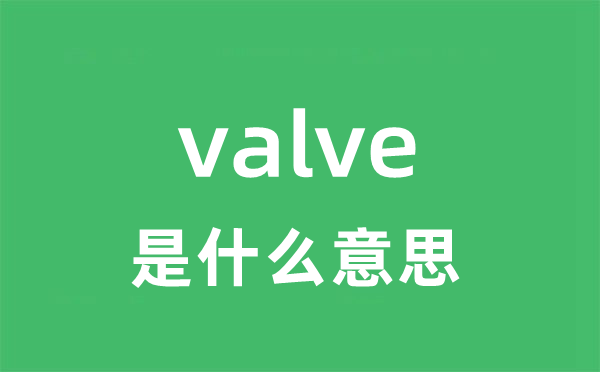 valve是什么意思