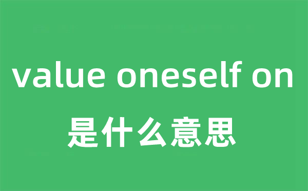 value oneself on是什么意思