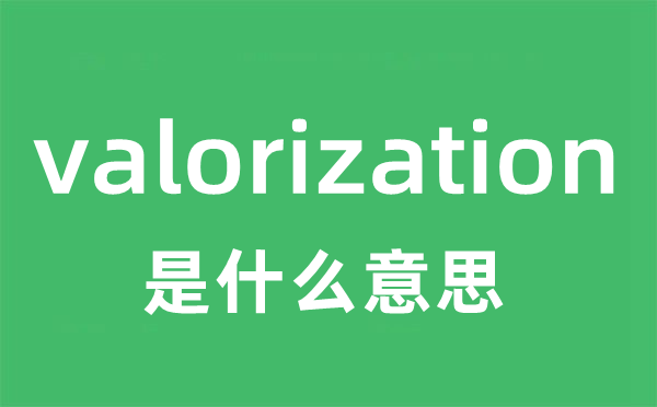 valorization是什么意思