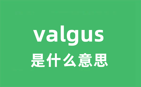 valgus是什么意思