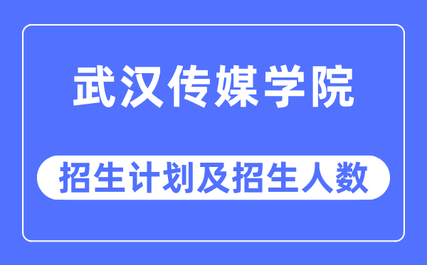 2023年武汉传媒学院各省招生计划及各专业招生人数是多少