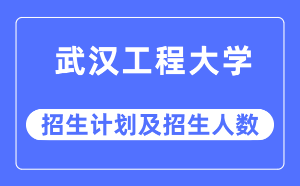 2023年武汉工程大学各省招生计划及各专业招生人数是多少