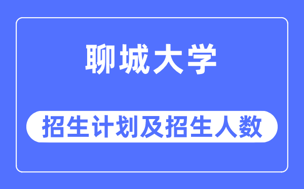 2023年聊城大学各省招生计划及各专业招生人数是多少