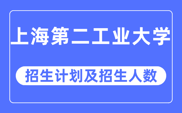 2023年上海第二工业大学各省招生计划及各专业招生人数是多少