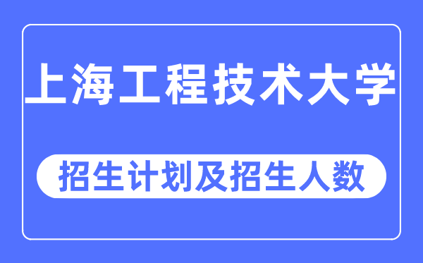 2023年上海工程技术大学各省招生计划及各专业招生人数是多少