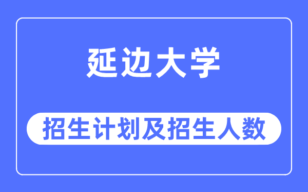 2023年延边大学各省招生计划及各专业招生人数是多少