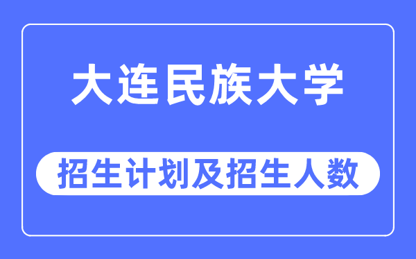 2023年大连民族大学各省招生计划及各专业招生人数是多少