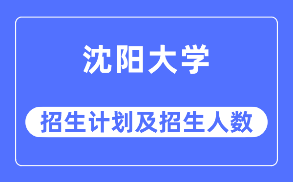 2023年沈阳大学各省招生计划及各专业招生人数是多少