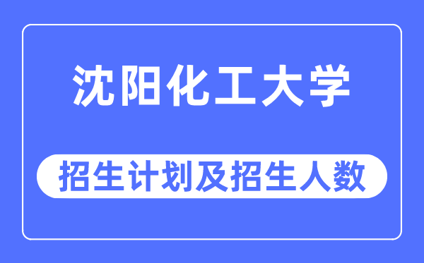 2023年沈阳化工大学各省招生计划及各专业招生人数是多少