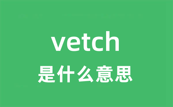 vetch是什么意思