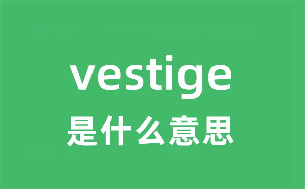 vestige是什么意思