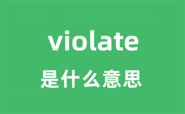 violate是什么意思