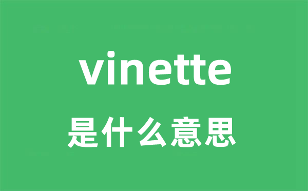 vinette是什么意思