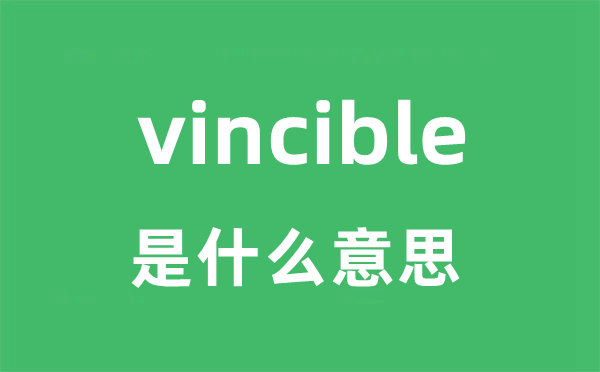 vincible是什么意思