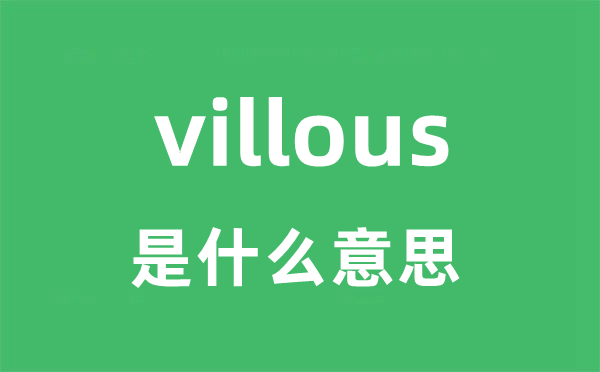 villous是什么意思