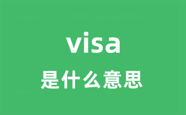 visa是什么意思