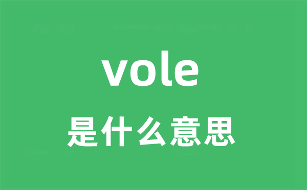 vole是什么意思