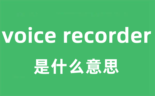 voice recorder是什么意思