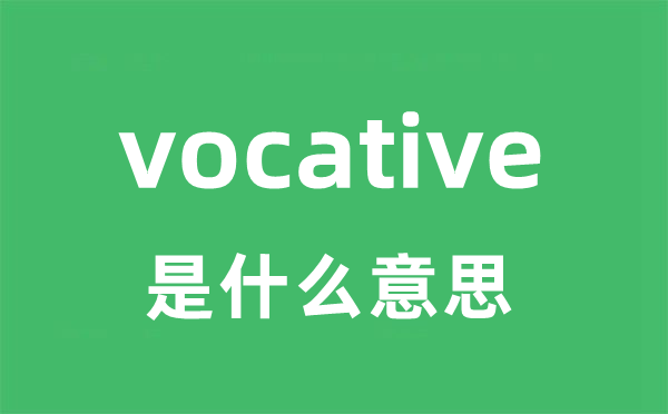 vocative是什么意思