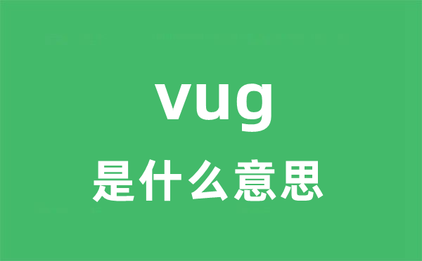 vug是什么意思