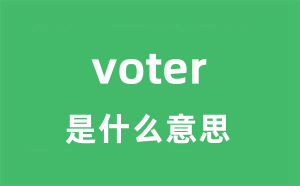 voter是什么意思