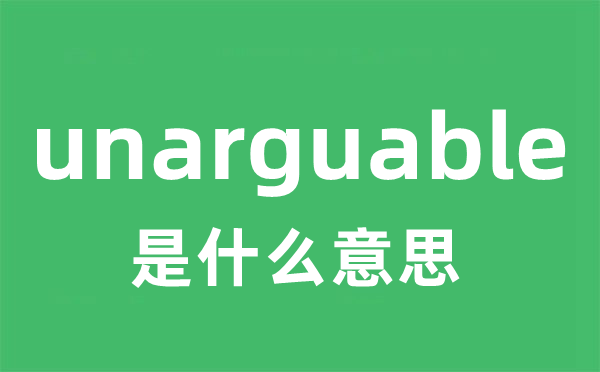 unarguable是什么意思