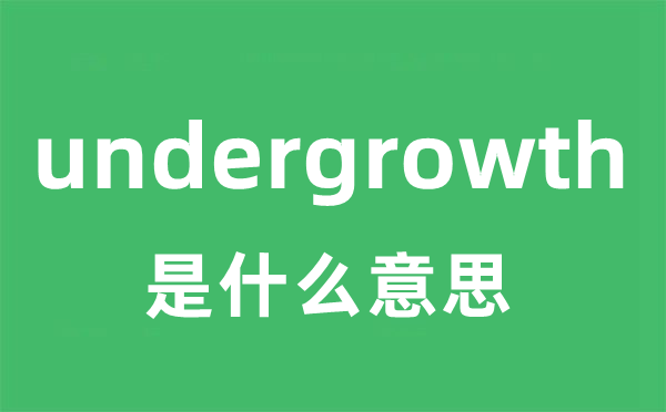 undergrowth是什么意思