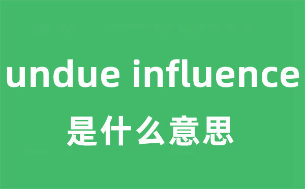 undue influence是什么意思