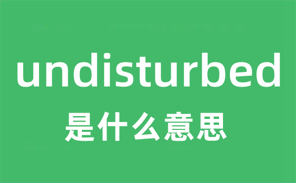 undisturbed是什么意思