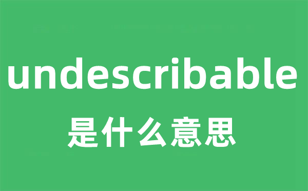 undescribable是什么意思