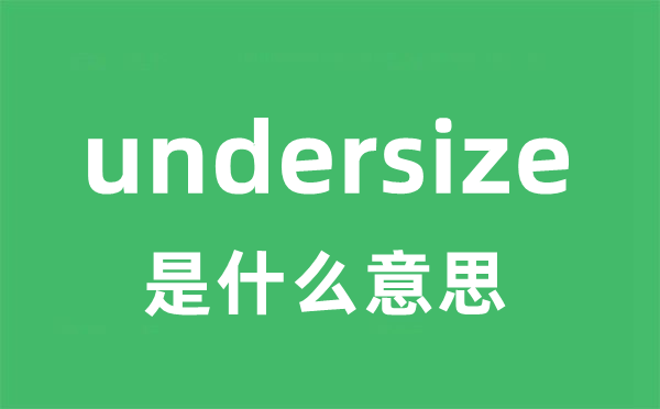 undersize是什么意思