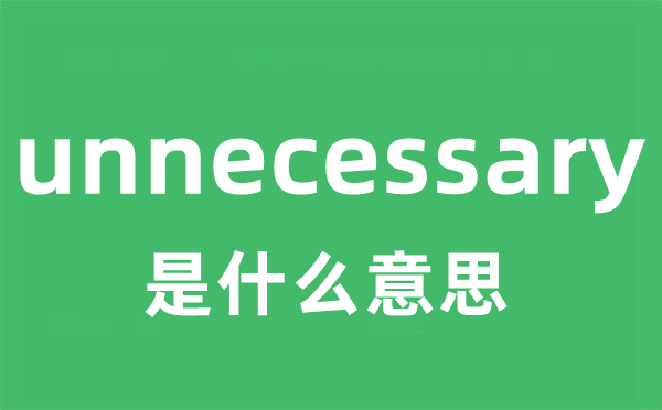 unnecessary是什么意思