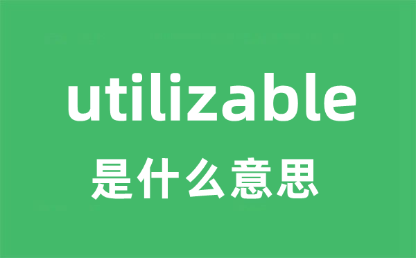 utilizable是什么意思