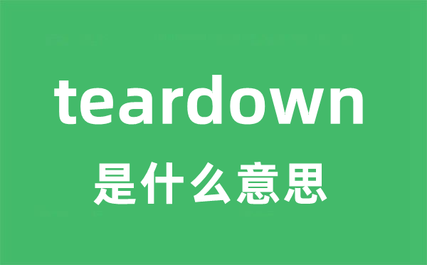 teardown是什么意思